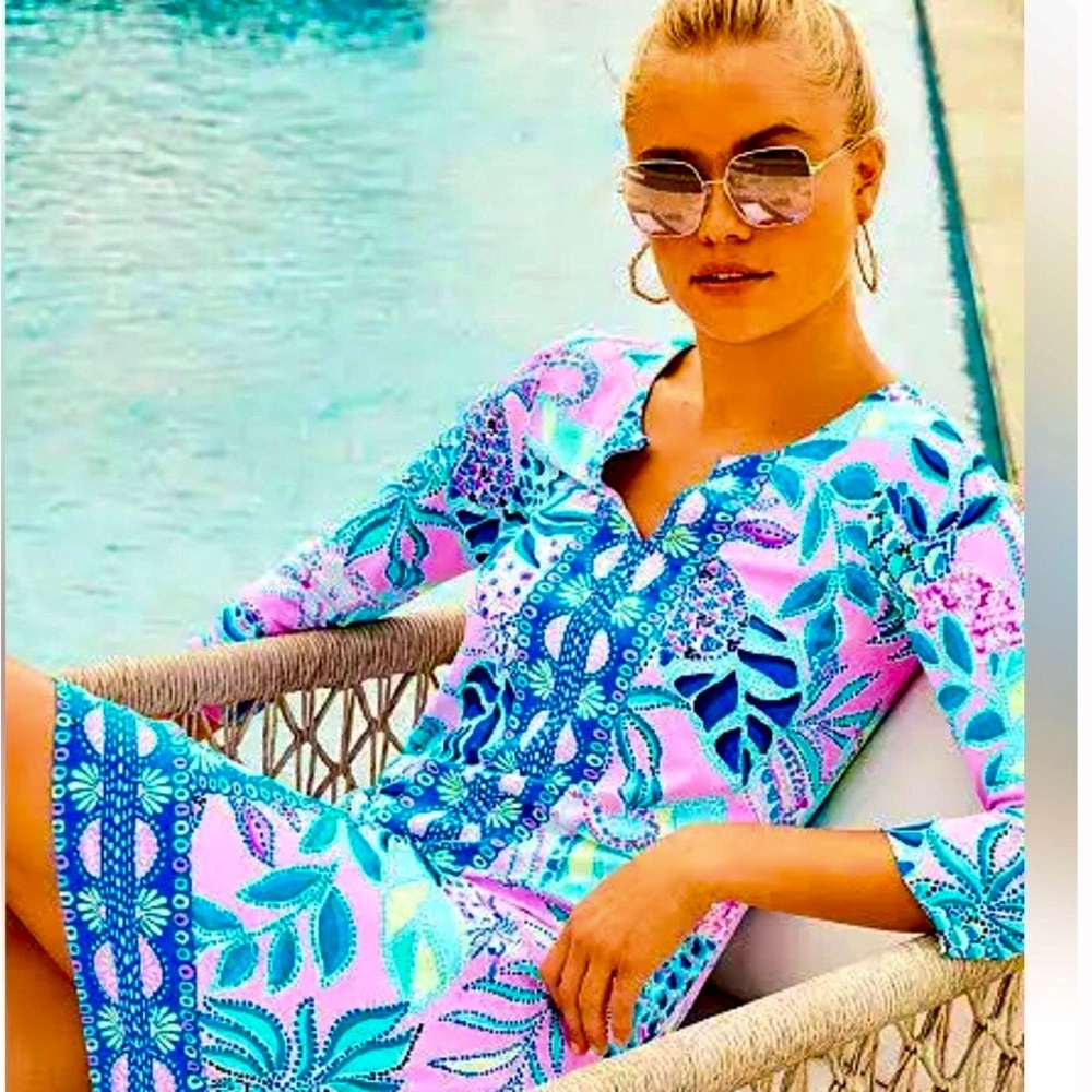 Lilly Pulitzer ChillyLilly XS Nadine Dress Lilac Rose Chica Ticas